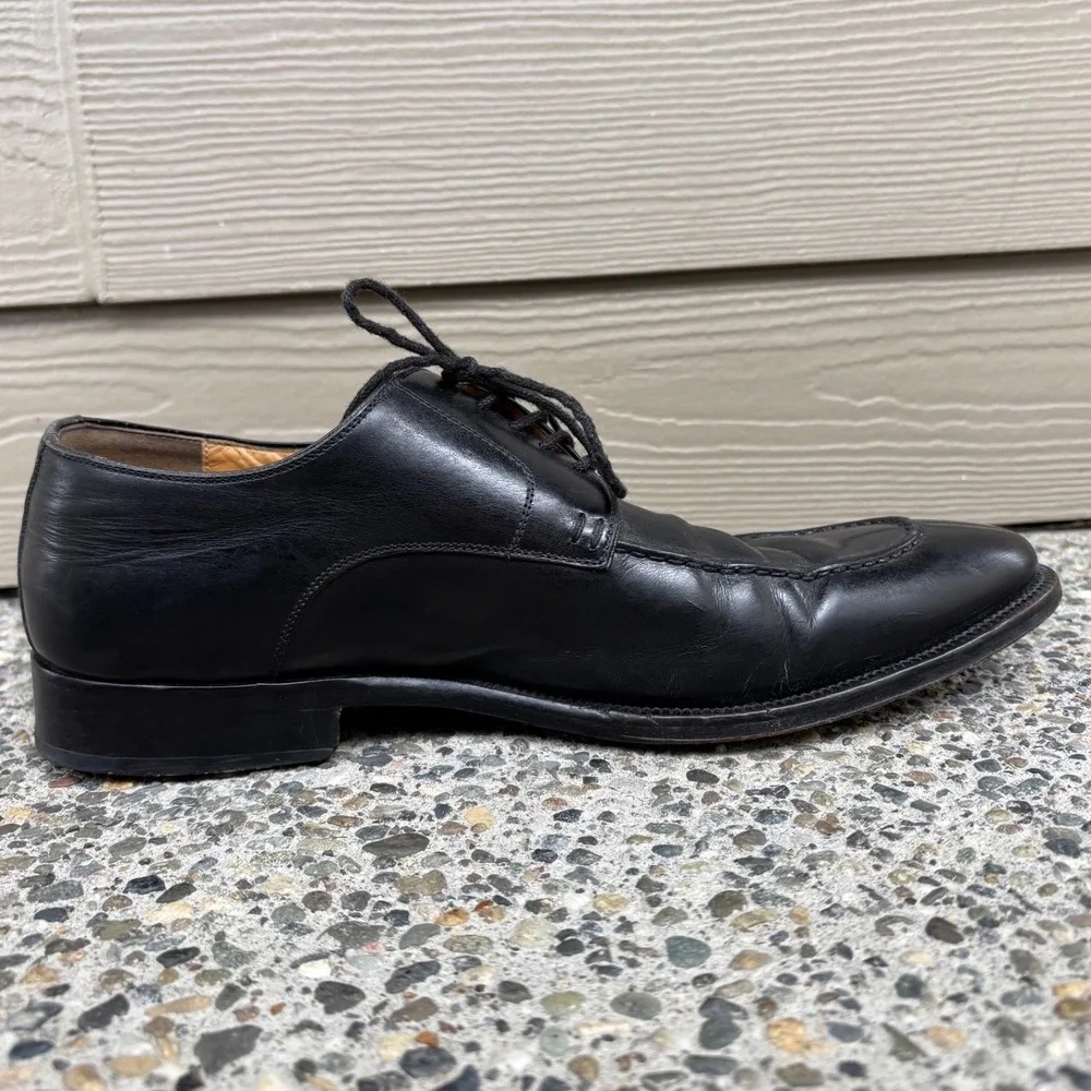 Magnanni Men's Black Leather Apron Split Toe Derby Dress Shoes 11323 Size 10 M